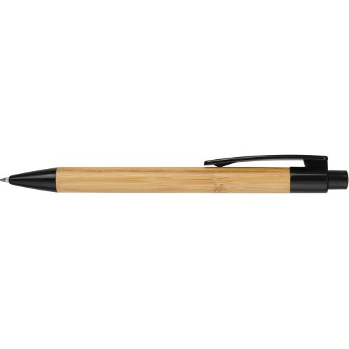 Ручка шариковая Borneo из бамбука, черный; - купить именные сувениры в Воронеже