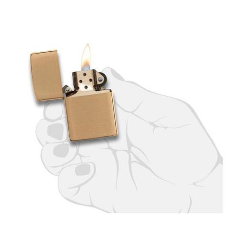 Зажигалка ZIPPO с покрытием Brushed Brass, латунь/сталь, золотистая, матовая; - купить необычные сувениры в Воронеже