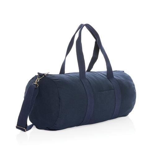 Спортивная сумка Impact из переработанного неокрашенного канваса AWARE™, 285 г/м² - темно-синий;