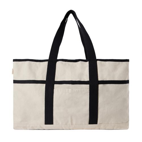 Пляжная сумка VINGA Volonne из переработанного канваса и rPET AWARE™ - кремовый; черный