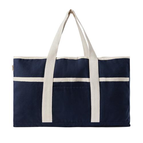 Пляжная сумка VINGA Volonne из переработанного канваса и rPET AWARE™ - синий; кремовый
