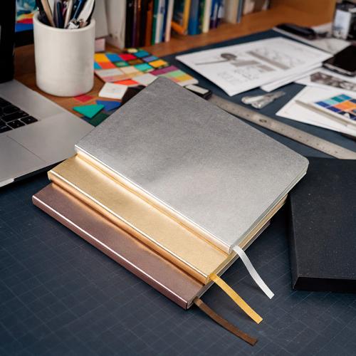 Бизнес-блокнот AURI, формат А5, бронзовый; - купить подарки с логотипом в Воронеже