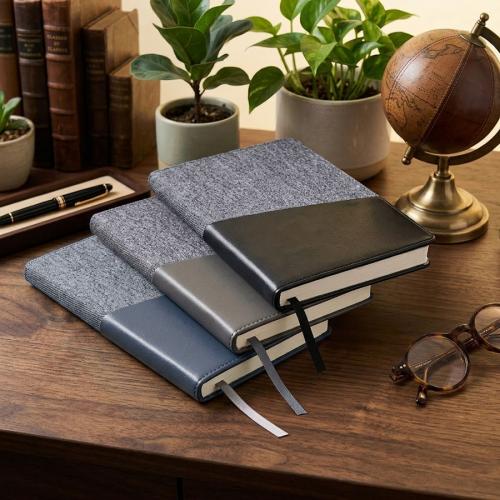 Ежедневник недатированный DENIM, серый, формат А5; - купить именные сувениры в Воронеже