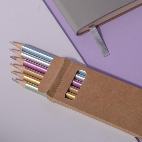 Набор цветных карандашей METALLIC; - купить подарки с логотипом в Воронеже