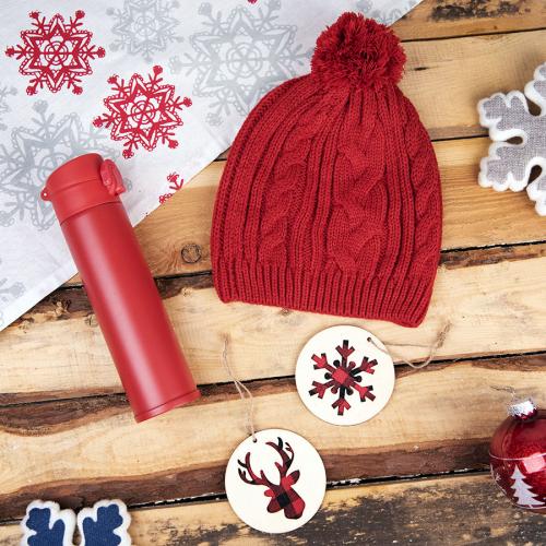 Подарочный набор WINTER TALE: шапка, термос, новогодние украшения; - купить необычные подарки в Воронеже