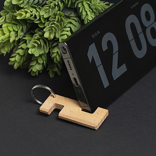 Брелок-подставка для телефона, 6 x 2,5 x 0,7 cм. Пазы 1 и 1,4 см; - купить подарки с логотипом в Воронеже