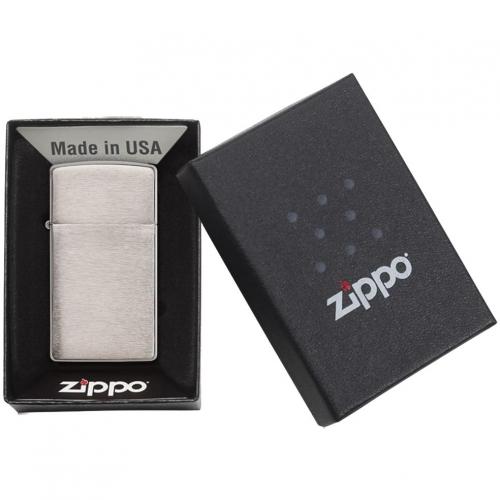 Зажигалка Zippo Slim Brushed; - купить необычные подарки в Воронеже