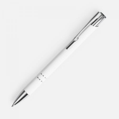 Ручка шариковая Keskus Soft Touch, белая