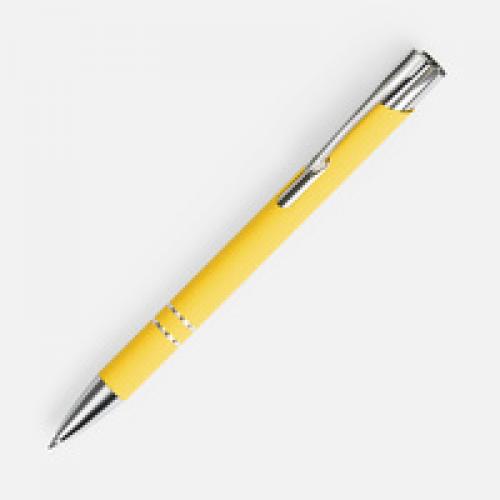 Ручка шариковая Keskus Soft Touch, желтая
