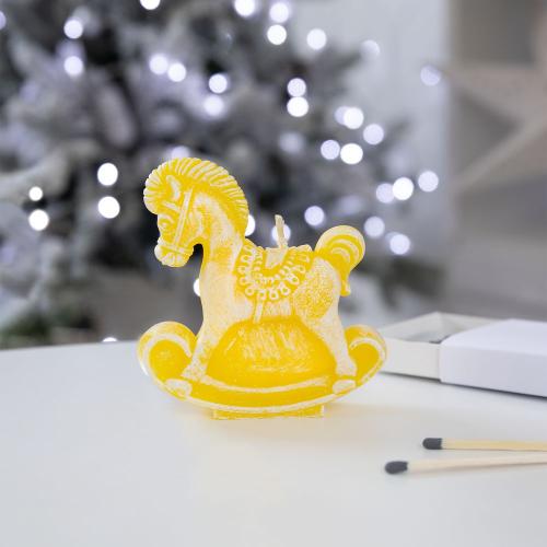 Свеча фигурная «Лошадка-качалка»; - купить именные сувениры в Воронеже