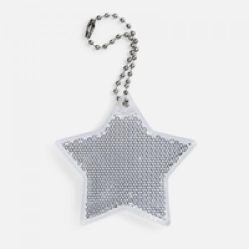 Пешеходный светоотражатель с цепочкой «Звезда», белый