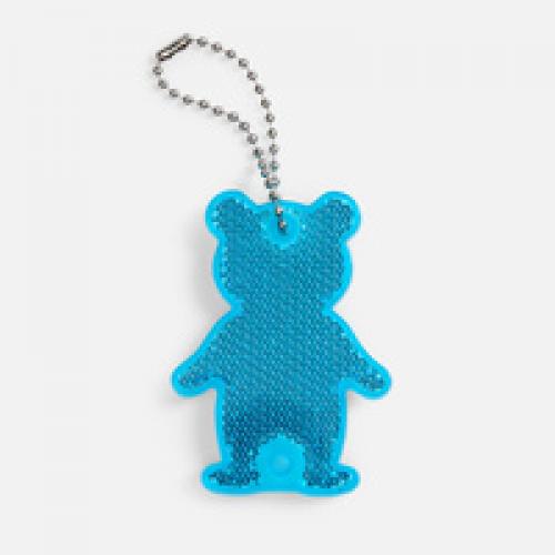 Пешеходный светоотражатель с цепочкой «Мишка», синий