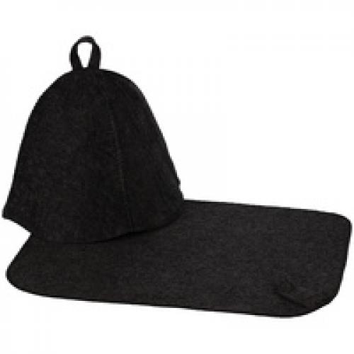 Набор для бани Heat Off с ковриком, черный