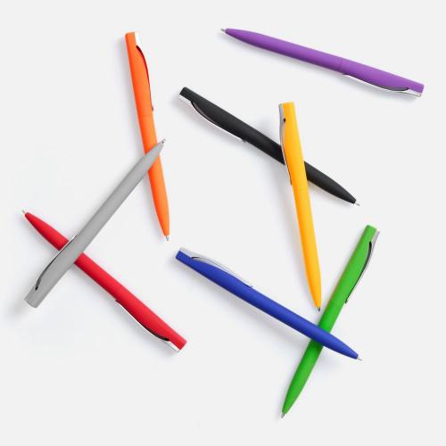 Ручка шариковая Pin Soft Touch; - купить именные сувениры в Воронеже