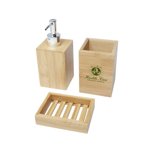 Набор из 3 аксессуаров из бамбука для ванной комнаты Hedon; - купить именные сувениры в Воронеже