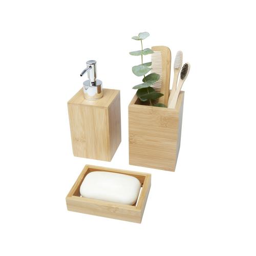 Набор из 3 аксессуаров из бамбука для ванной комнаты Hedon; - купить необычные сувениры в Воронеже