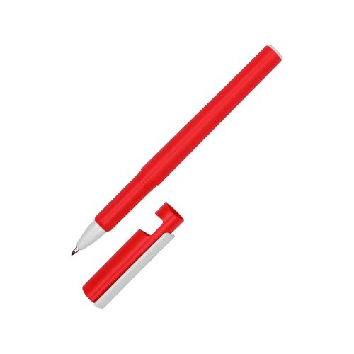 Ручка пластиковая шариковая трехгранная Nook с подставкой для телефона в колпачке; - купить подарки с логотипом в Воронеже