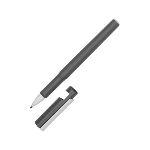 Ручка пластиковая шариковая трехгранная Nook с подставкой для телефона в колпачке; - купить подарки с логотипом в Воронеже