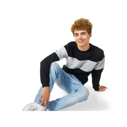 Свитшот блокинг Edinburgh, черный/серый меланж; - купить необычные подарки в Воронеже