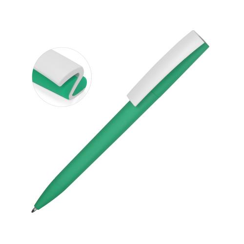 Ручка пластиковая soft-touch шариковая Zorro, мятный//белый