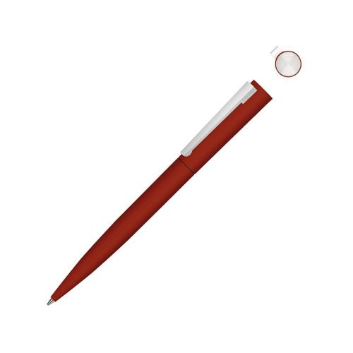 Металлическая шариковая ручка soft touch Brush gum, красный