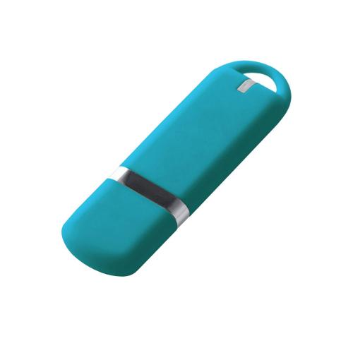 USB-флешка на 8 ГБ с покрытием soft-touch, голубой