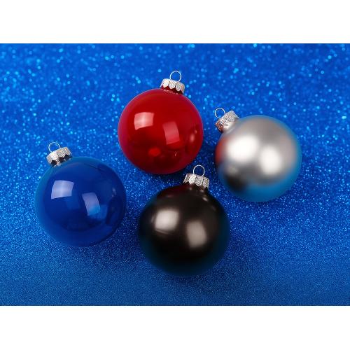 Стеклянный елочный шар Christmas bauble, синий прозрачный; - купить подарки с логотипом в Воронеже