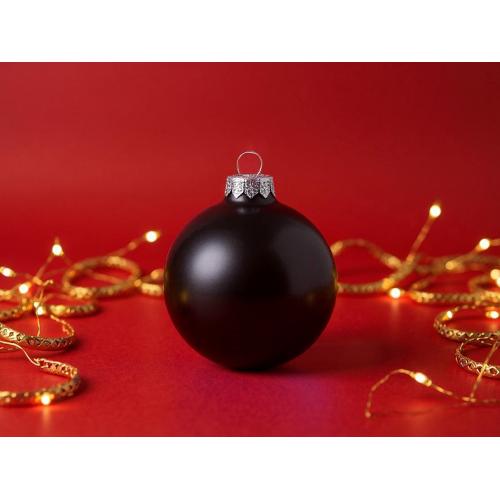 Стеклянный елочный шар Christmas bauble, черный металлик; - купить именные сувениры в Воронеже