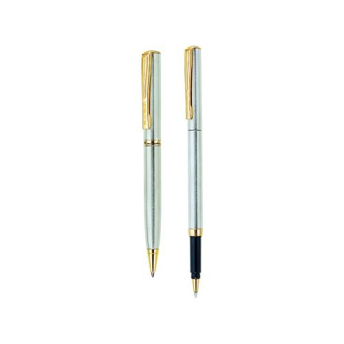Набор Pierre Cardin PEN&PEN: ручка шариковая + роллер. Цвет - серебристый. Упаковка Е.