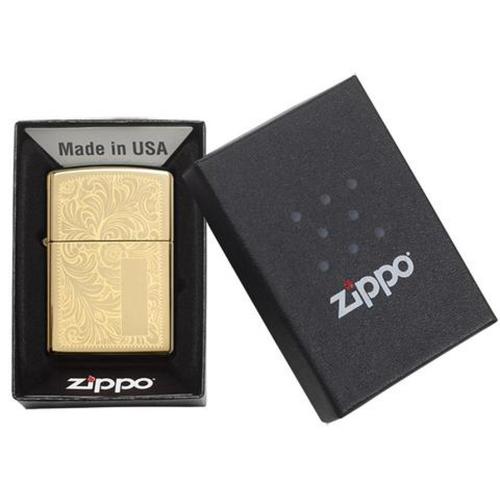 Зажигалка ZIPPO Venetian с покрытием High Polish Brass, латунь/сталь, золотистая; - купить именные сувениры в Воронеже