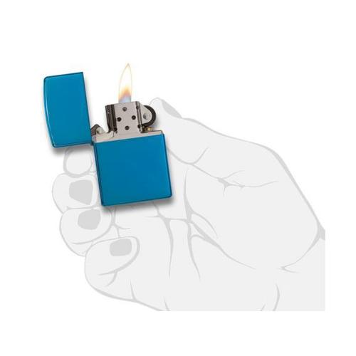 Зажигалка ZIPPO Classic с покрытием Sapphire™, латунь/сталь, синяя, глянцевая; - купить необычные сувениры в Воронеже