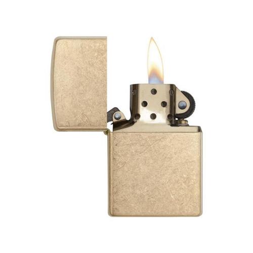 Зажигалка ZIPPO Armor™с покрытием Tumbled Brass, латунь/сталь, золотистая, матовая; - купить необычные сувениры в Воронеже