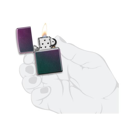 Зажигалка ZIPPO Classic с покрытием Iridescent, латунь/сталь, фиолетовая, матовая; - купить подарки с логотипом в Воронеже