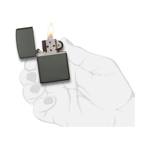 Зажигалка ZIPPO Classic с покрытием Green Matte, латунь/сталь, зелёная, матовая; - купить подарки с логотипом в Воронеже