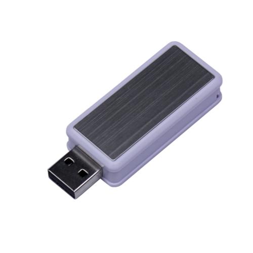 USB-флешка промо на 4 Гб прямоугольной формы, выдвижной механизм; - купить бизнесс-сувениры в Воронеже