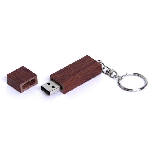 USB-флешка на 16 Гб прямоугольная форма, колпачек с магнитом, коричневый