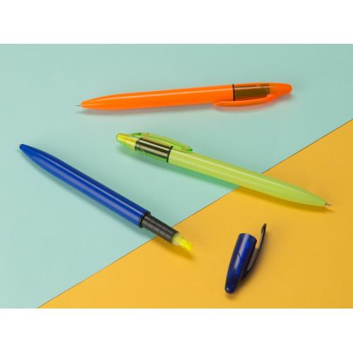 Ручка пластиковая шариковая Mark с хайлайтером; - купить подарки с логотипом в Воронеже