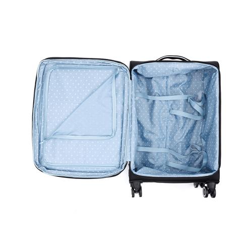 Чемодан TORBER НЕРО, чёрный, переработанный ПЭТ, 44 х 25 х 67 см; - купить подарки с логотипом в Воронеже