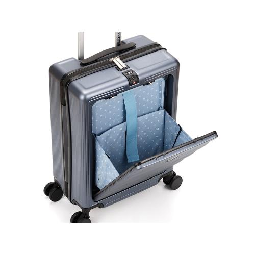 Чемодан TORBER БАЙКАЛ, тёмно-серый металлик, поликарбонат, 37,5 x 20 х 54 см; - купить именные сувениры в Воронеже