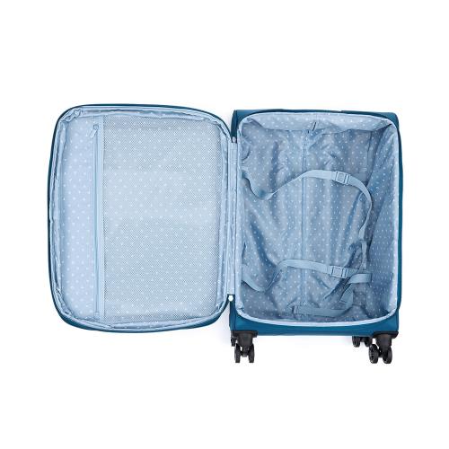 Чемодан TORBER ВИВИ, синий, полиэстер, 44 х 25 х 67 см; - купить подарки с логотипом в Воронеже