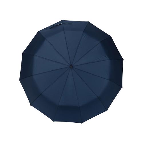Зонт складной мужской TORBER, автомат, 3 сложения, синий, каркас сталь/файбергласс, эпонж, пластиковая ручка; - купить необычные подарки в Воронеже