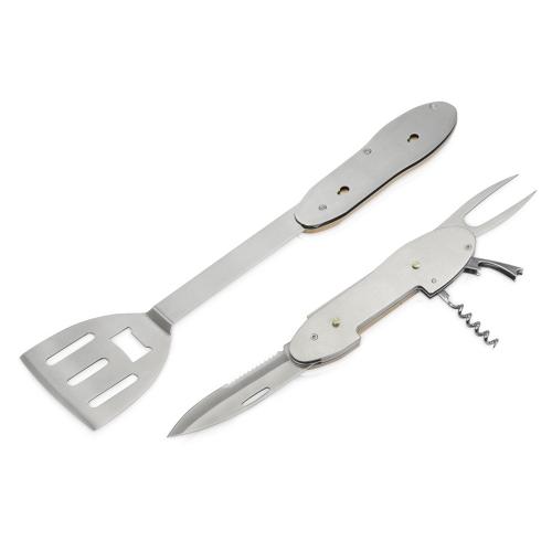 BBQ мультитул Blade 5в1 с деревянными ручками; - купить подарки с логотипом в Воронеже