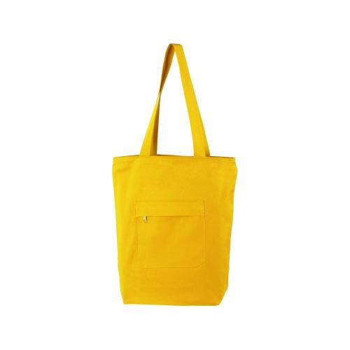 Сумка на молнии Zipper из хлопка 280 г c карманом на молнии спереди; - купить подарки с логотипом в Воронеже