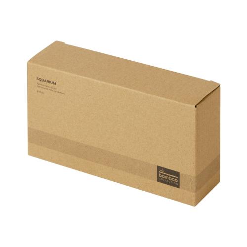 Прямоугольные настольные часы из бамбука Squarium; - купить подарки с логотипом в Воронеже