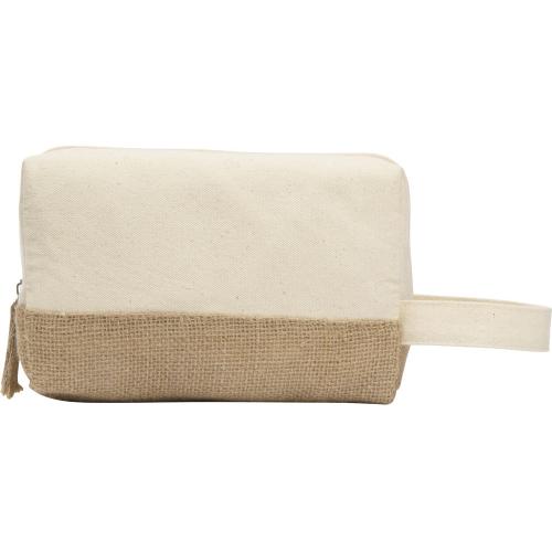 Косметичка Jute с ручкой из хлопка и джута; - купить именные сувениры в Воронеже