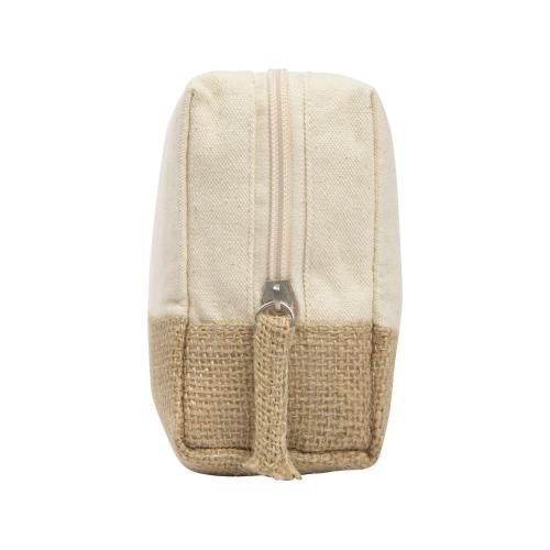 Косметичка Jute с ручкой из хлопка и джута; - купить подарки с логотипом в Воронеже