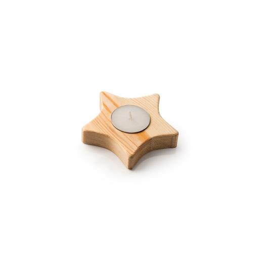 Свеча MAKA на деревянной подставке, звезда; - купить необычные сувениры в Воронеже