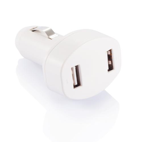 Зарядное устройство для автомобиля с 2 USB-портами - белый;