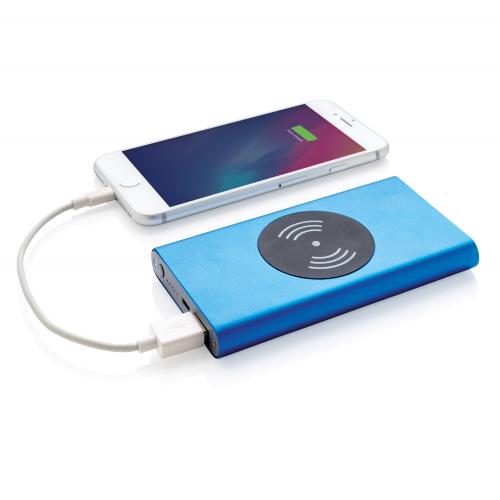 Тонкий беспроводной внешний аккумулятор на 4000 мАч; - купить подарки с логотипом в Воронеже