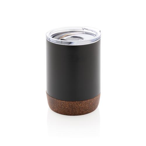 Вакуумная термокружка Cork из переработанной нержавеющей стали RCS, 180 мл - черный;